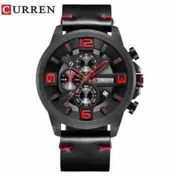 CURREN OFFICIAL LEATHER STRAP WATCHES FOR MEN