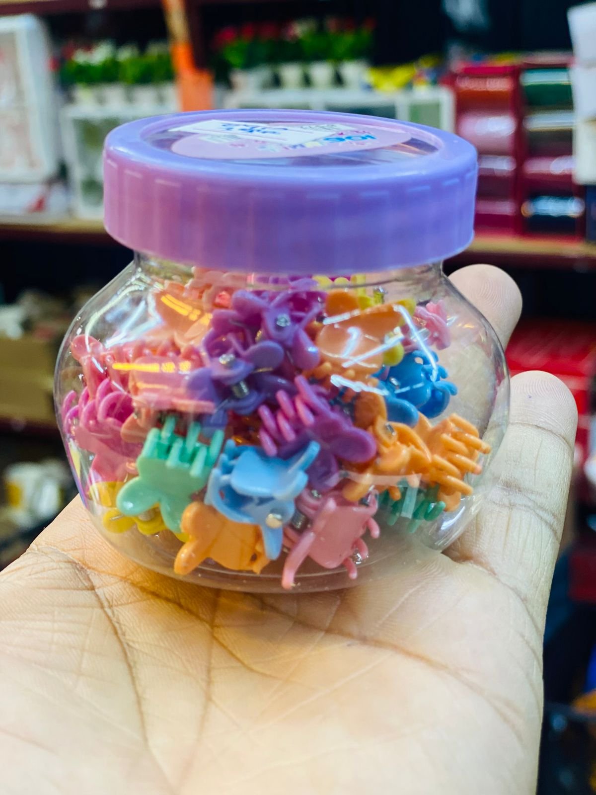 Cute Mini Candy-Color Hair Claw Jar
