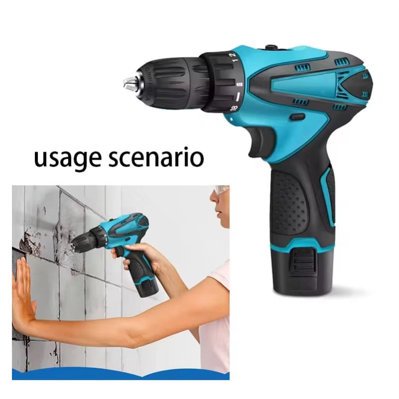 Rechargeable drill machine set Double battery