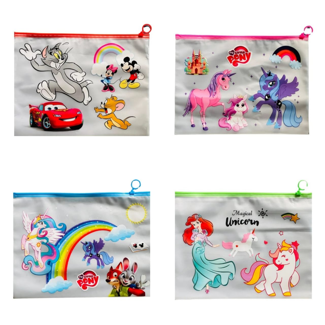 Cartoon Character A4/Foolscap Transparent Zipper Document Pouch