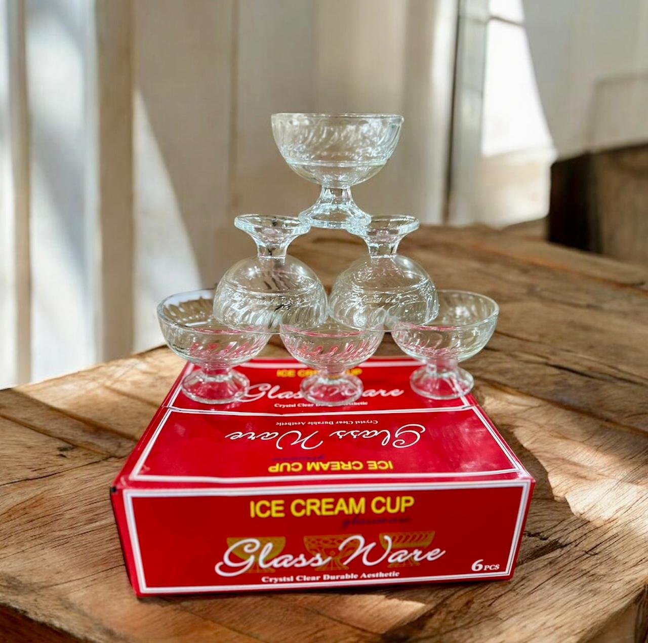 6-Piece Glass Ice Cream Cup Set