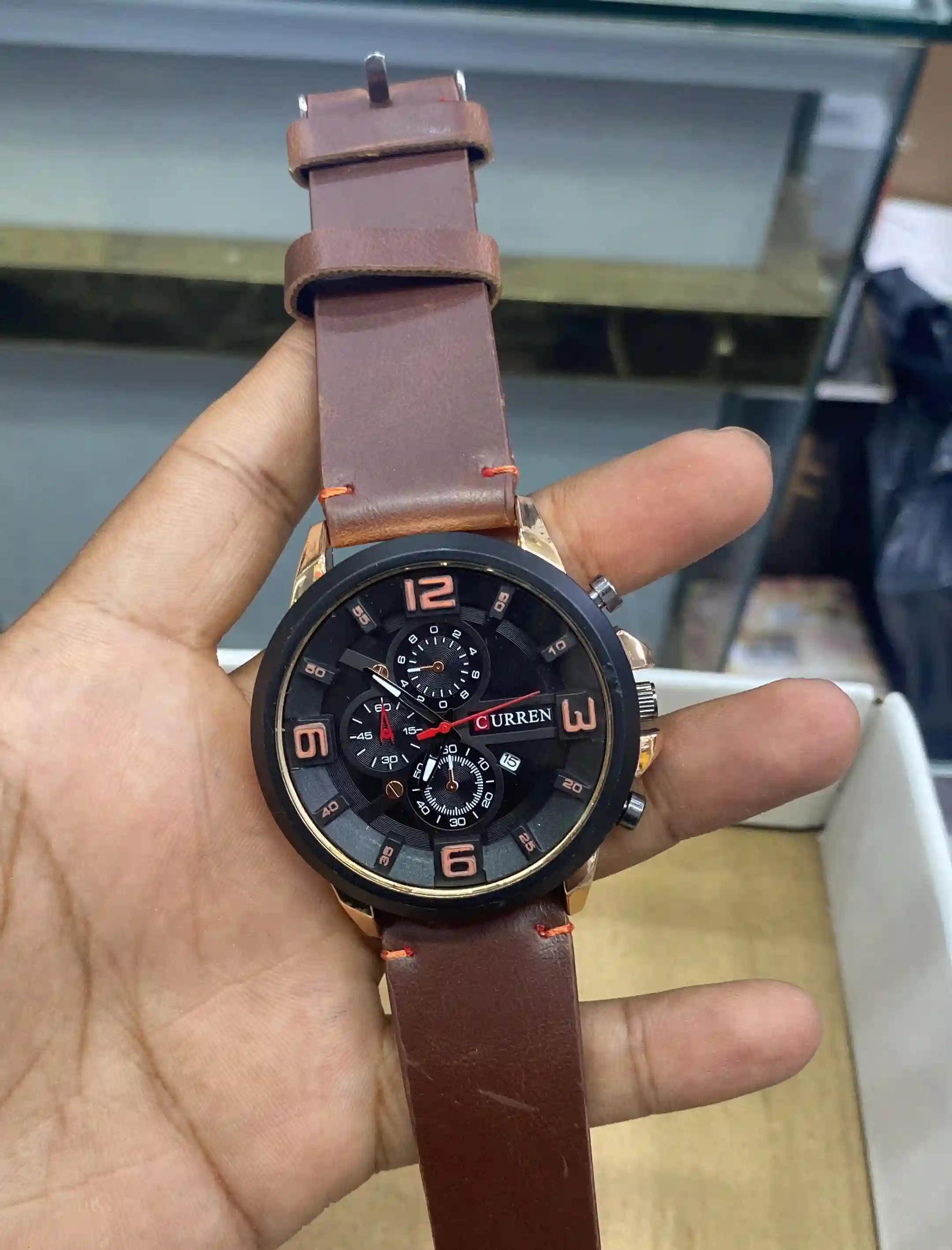CURREN OFFICIAL LEATHER STRAP WATCHES FOR MEN