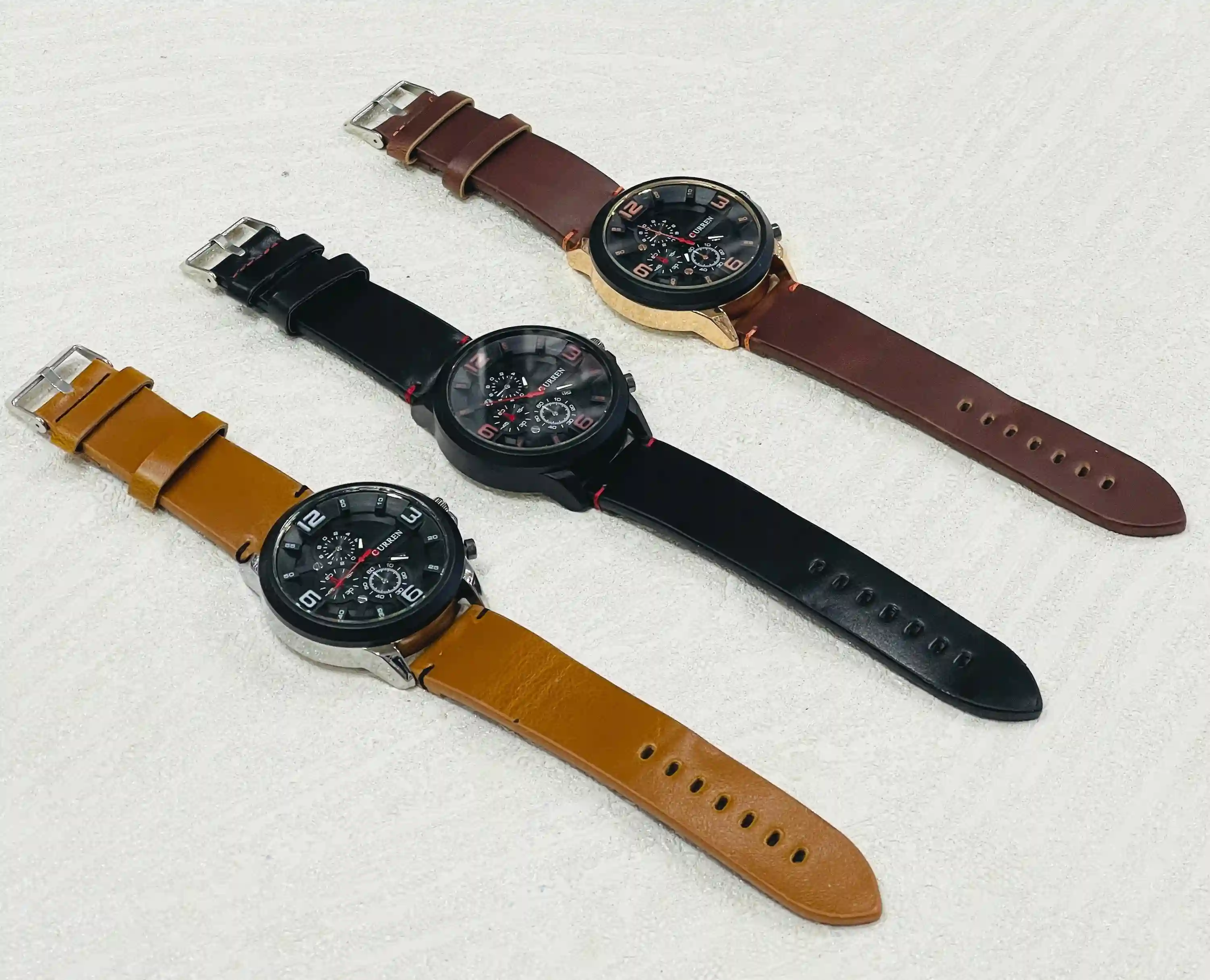 CURREN OFFICIAL LEATHER STRAP WATCHES FOR MEN