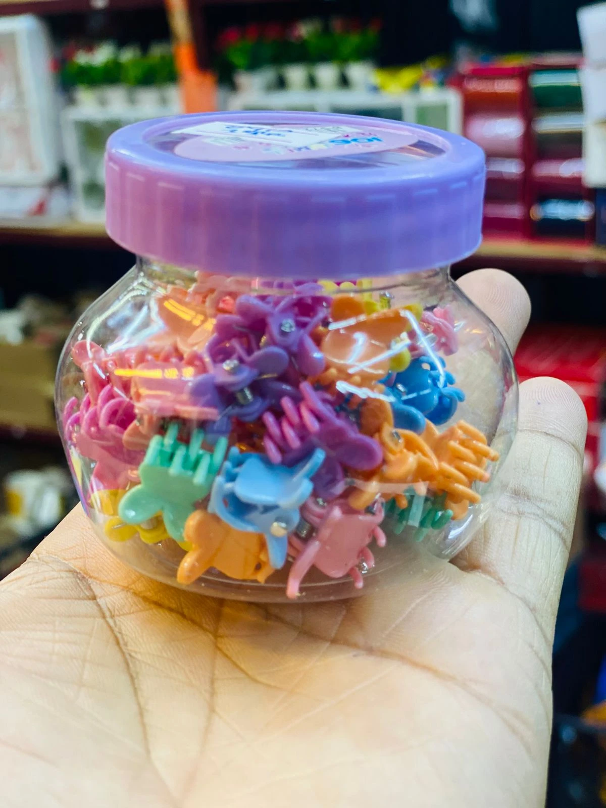 Cute Mini Candy-Color Hair Claw Jar