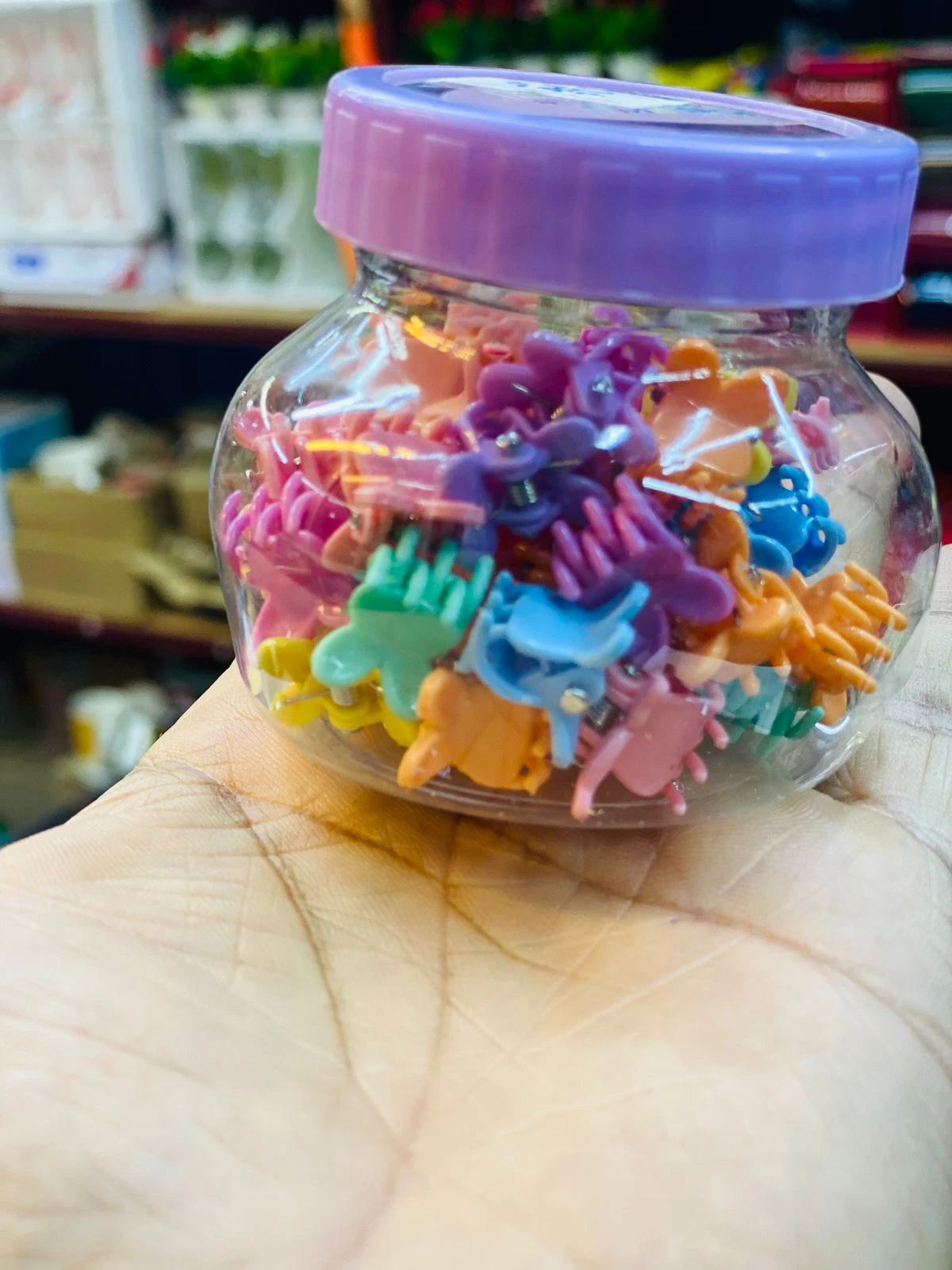 Cute Mini Candy-Color Hair Claw Jar