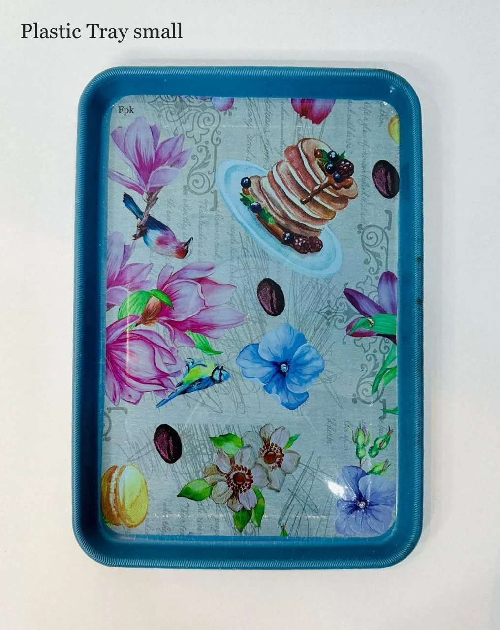 Small Fruit Print Plastic Serving Tray (20 × 30 cm)