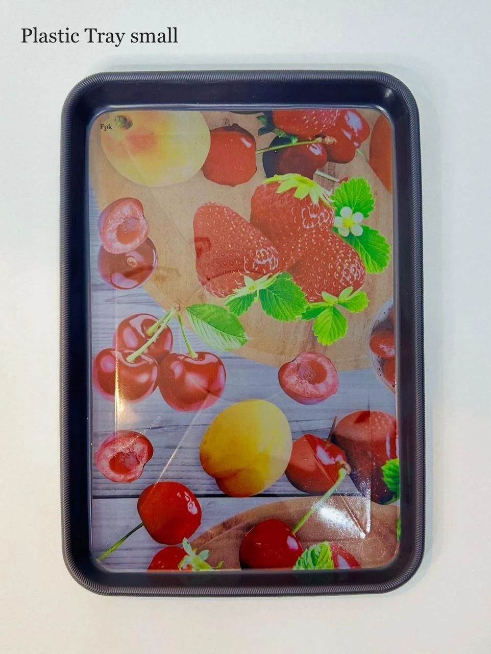 Small Fruit Print Plastic Serving Tray (20 × 30 cm)