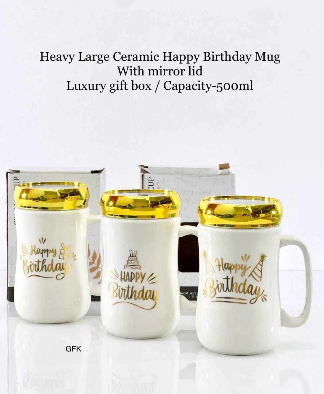 GFK Heavy Large Ceramic Happy Birthday Mug 