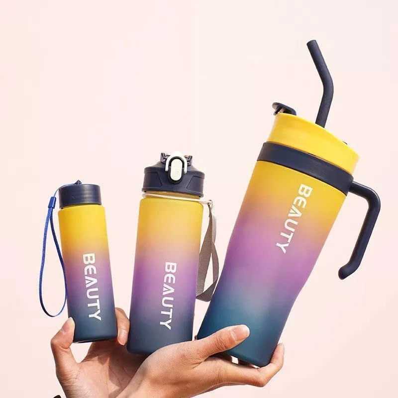 3-Piece Gradient Color Water Bottle Set
