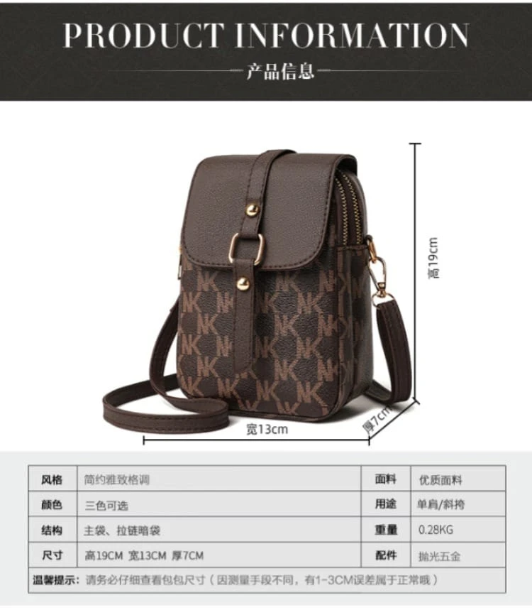 SYGA Women's Small Square Bag Letter Versatile Shoulder Bag Western Style Crossbody Mini Mobile Phone Bag