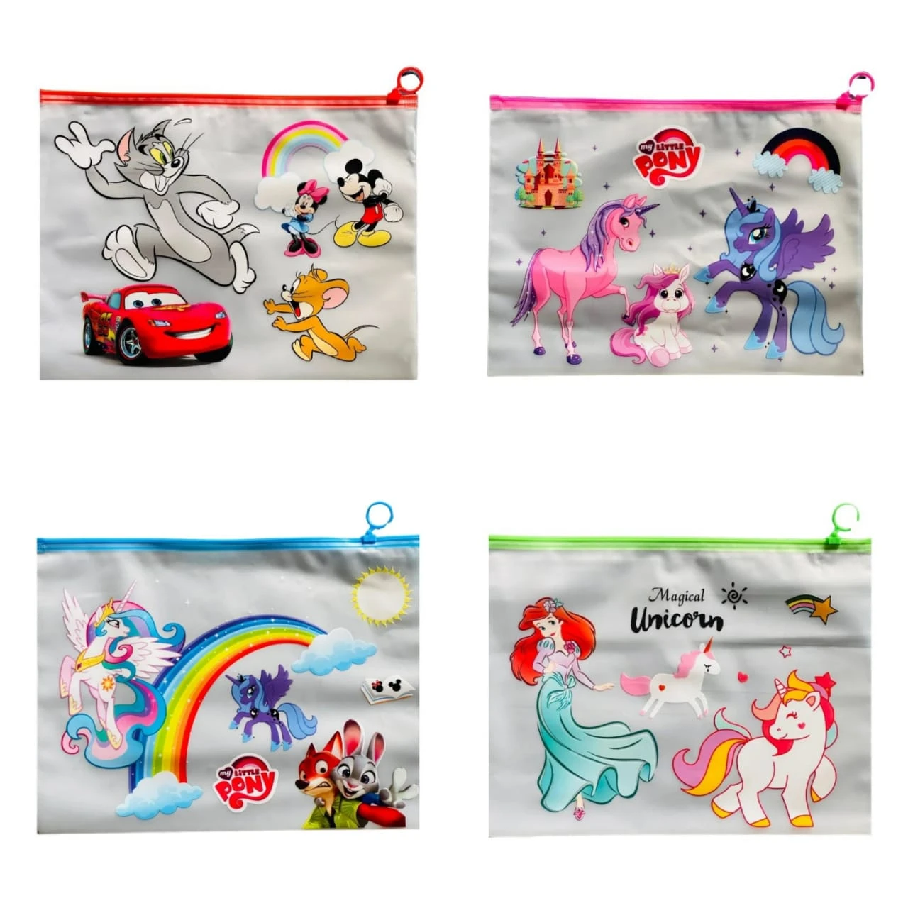 Cartoon Character A4/Foolscap Transparent Zipper Document Pouch