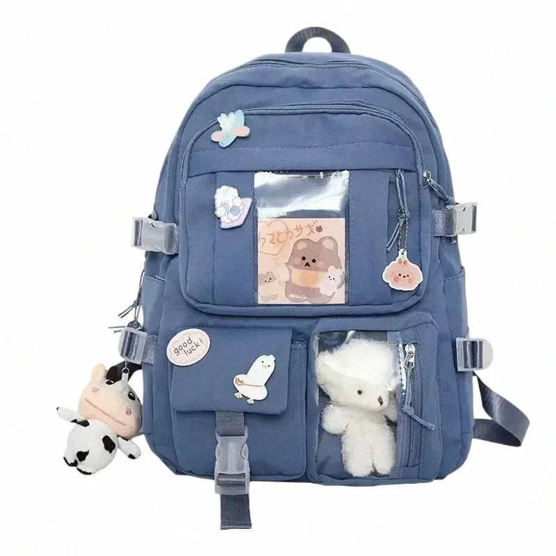 Oxford backpack with teddy and keytag batch