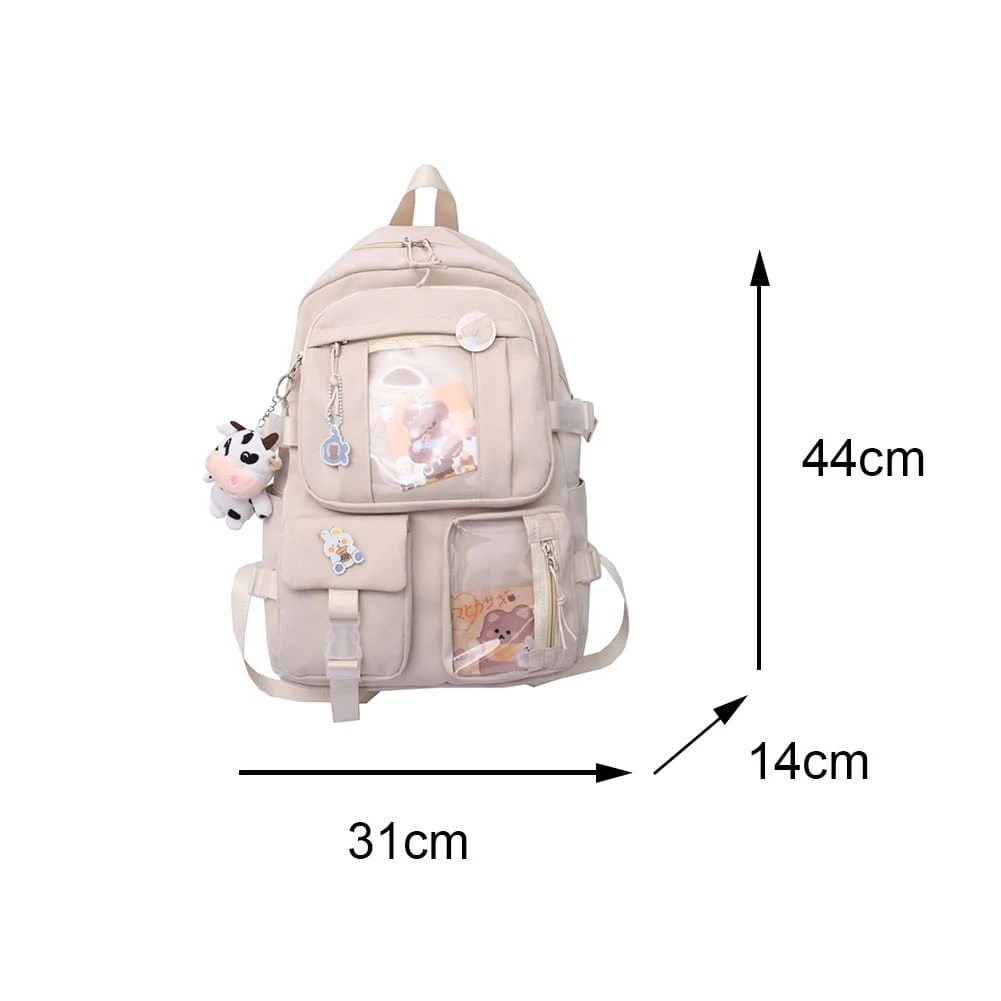 Oxford backpack with teddy and keytag batch