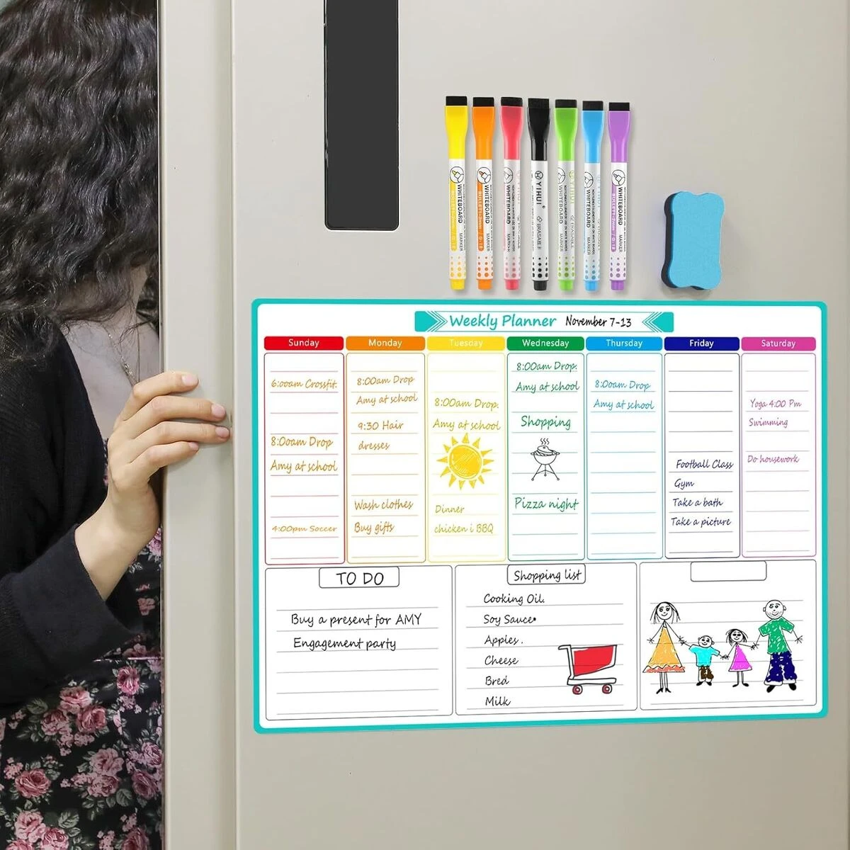 Megnatic whiteboard with pen and duster