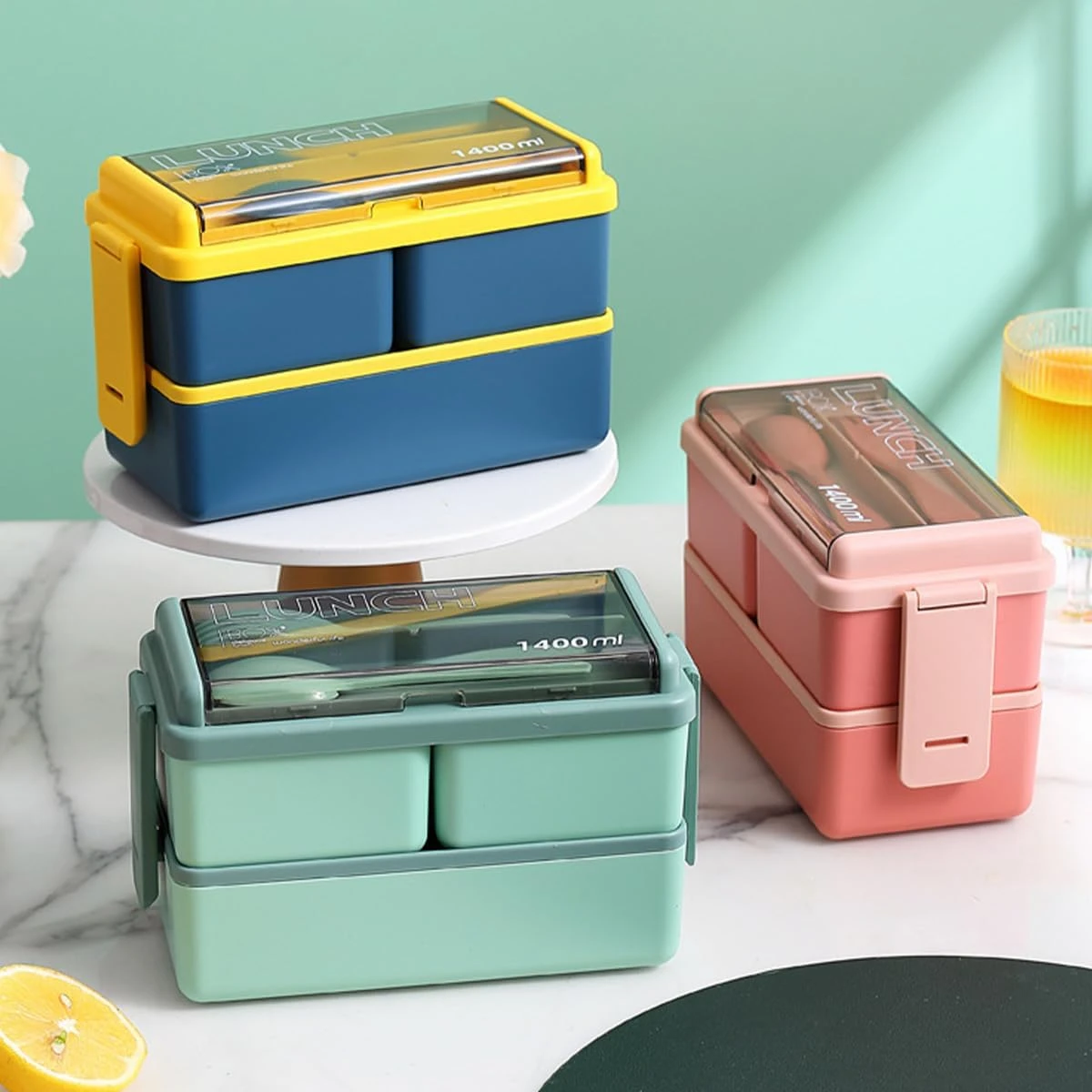 1400ml Perimium quality 2layer Bento Lunch Box