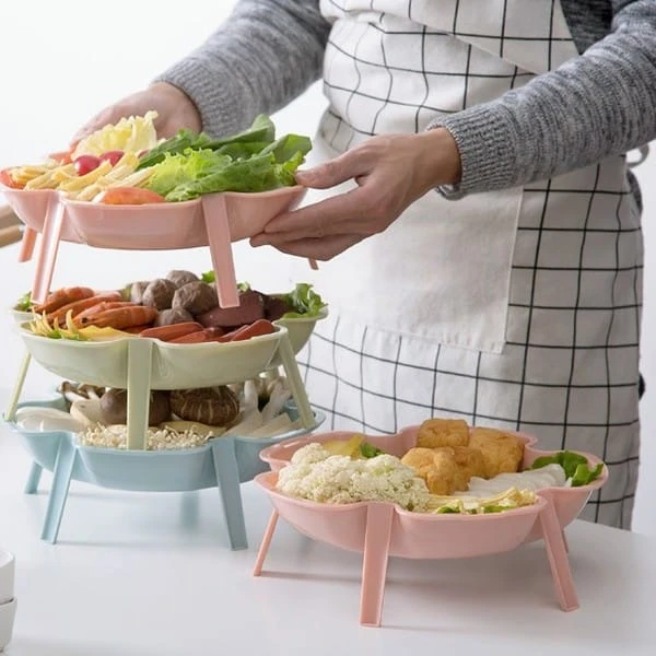 Creative Stackable Flower Plate, Dish Dessert Plate 