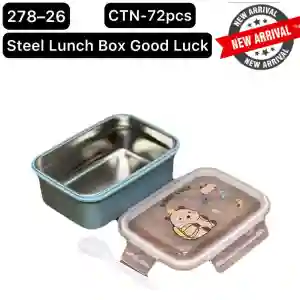 278-26 STEEL LUNCH BOX GOOD LUCK
