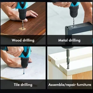 Rechargeable drill machine set Double battery