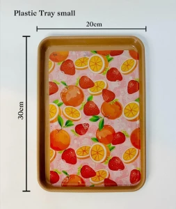 Small Fruit Print Plastic Serving Tray (20 × 30 cm)