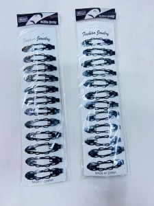 Black metal snap hair clips or tic-tac hair pins
