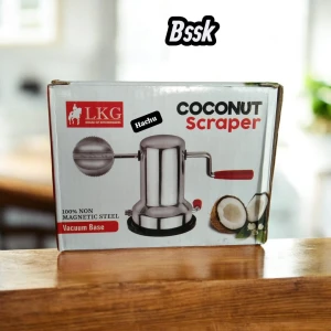 LKG Hachu Stainless Steel Manual Coconut Scraper with Vacuum Base