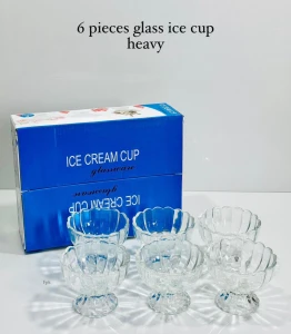 Fpk" 6-Piece Heavy Glass Ice Cream Cup Set