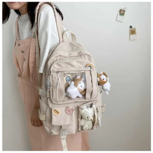 Oxford backpack with teddy and keytag batch