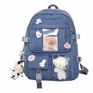 Oxford backpack with teddy and keytag batch